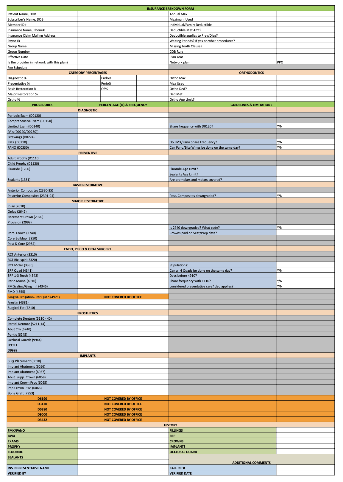 Insurance form example 1